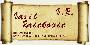 Vasil Raičković vizit kartica